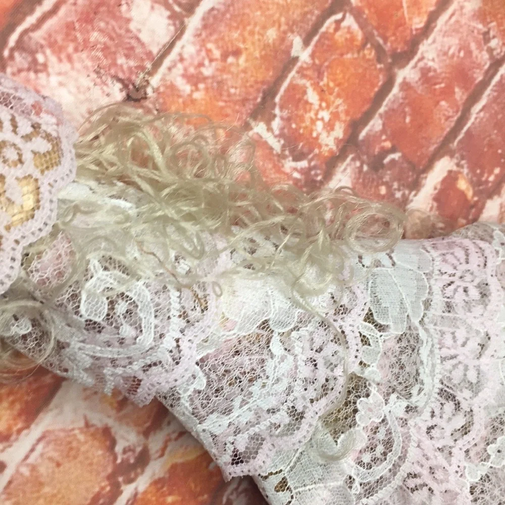 Vintage Handmade Lace Tiered Victorian Broomstick Doll Wall Hangings